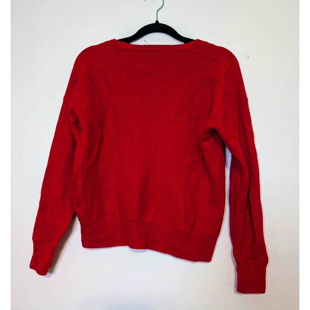 Madewell Merino Wool Pullover Sweater Crimson Red S Cozy Minimalist Capsule - Picture 4 of 6